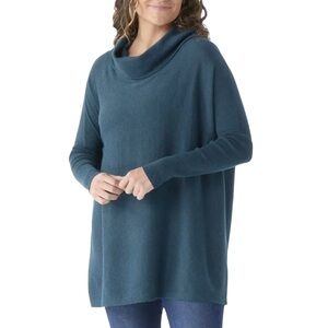 Smartwool Edgewood Poncho Sweater Twilight Blue M